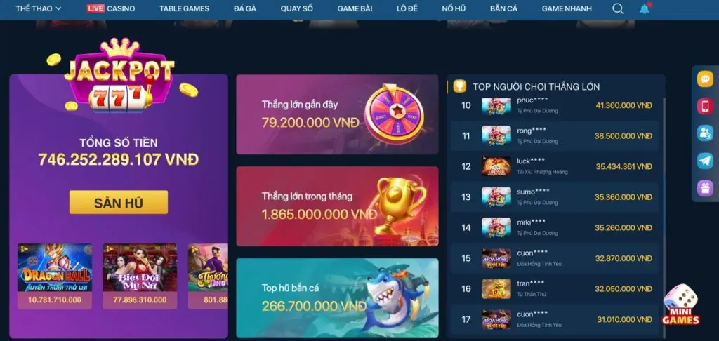 Giải thưởng Jackpot lớn mcw678